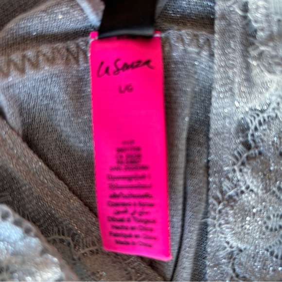 La Senza Lace Bodysuit + snaps / Size L / Grey-Silver - Picture 6 of 6